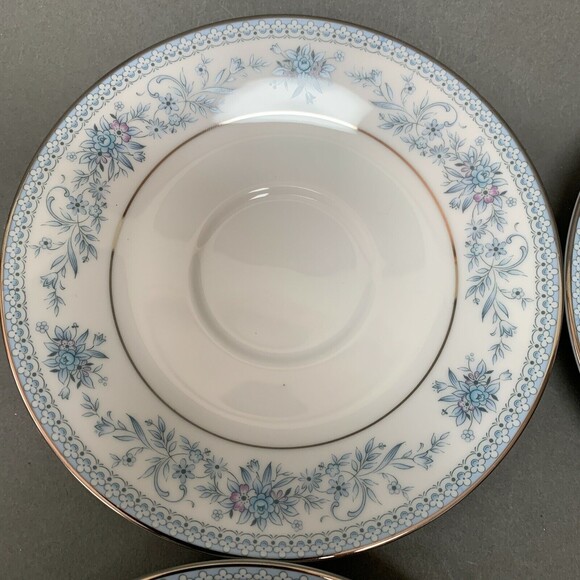 Noritake Blue Hill 2482 Saucers Plates Blue White Platinum Trim Lot of 4 - Picture 3 of 8